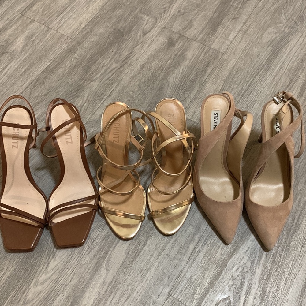 HIGH HEEL WOMENS SHOE PUMP SANDALS it’s a lot ( 3 pairs) size 8